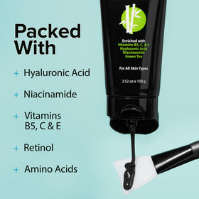Ebanel mask being peeled off to reveal clearer pores and smoother skin