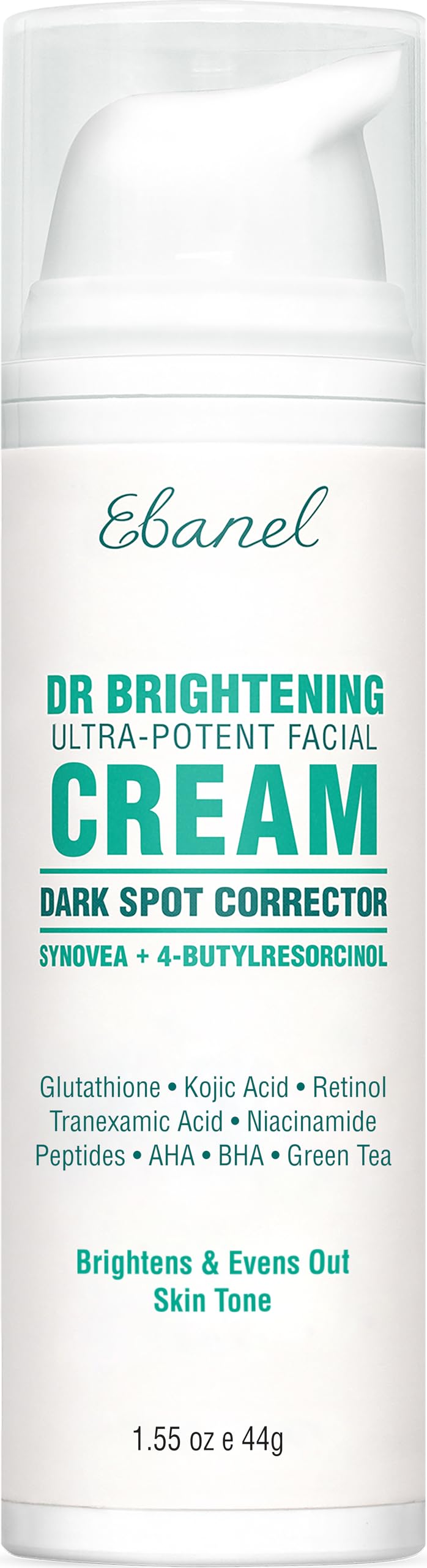 Ebanel front jar cream showing packaging and brightening benefit