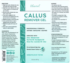 Ebanel label close-up showing key ingredients and usage directions