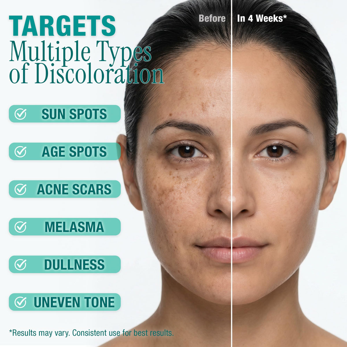 Ebanel label ingredients panel highlighting actives for even tone