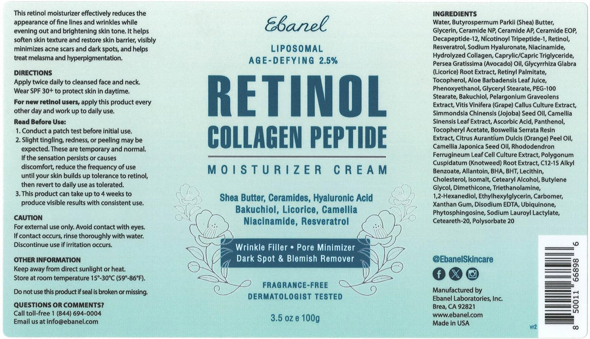 Close-up of Ebanel retinol cream on fingertip highlighting creamy texture and nourishment