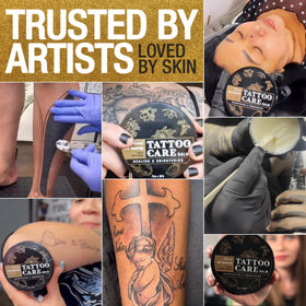 Before and after tattoo image showing Ebanel enhancing ink vibrancy