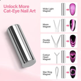EBANKU detail of paired steel ball magnets creating precise dot highlights for nail accents