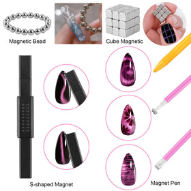 EBANKU finished cat eye polish on nail tips with reflective depth