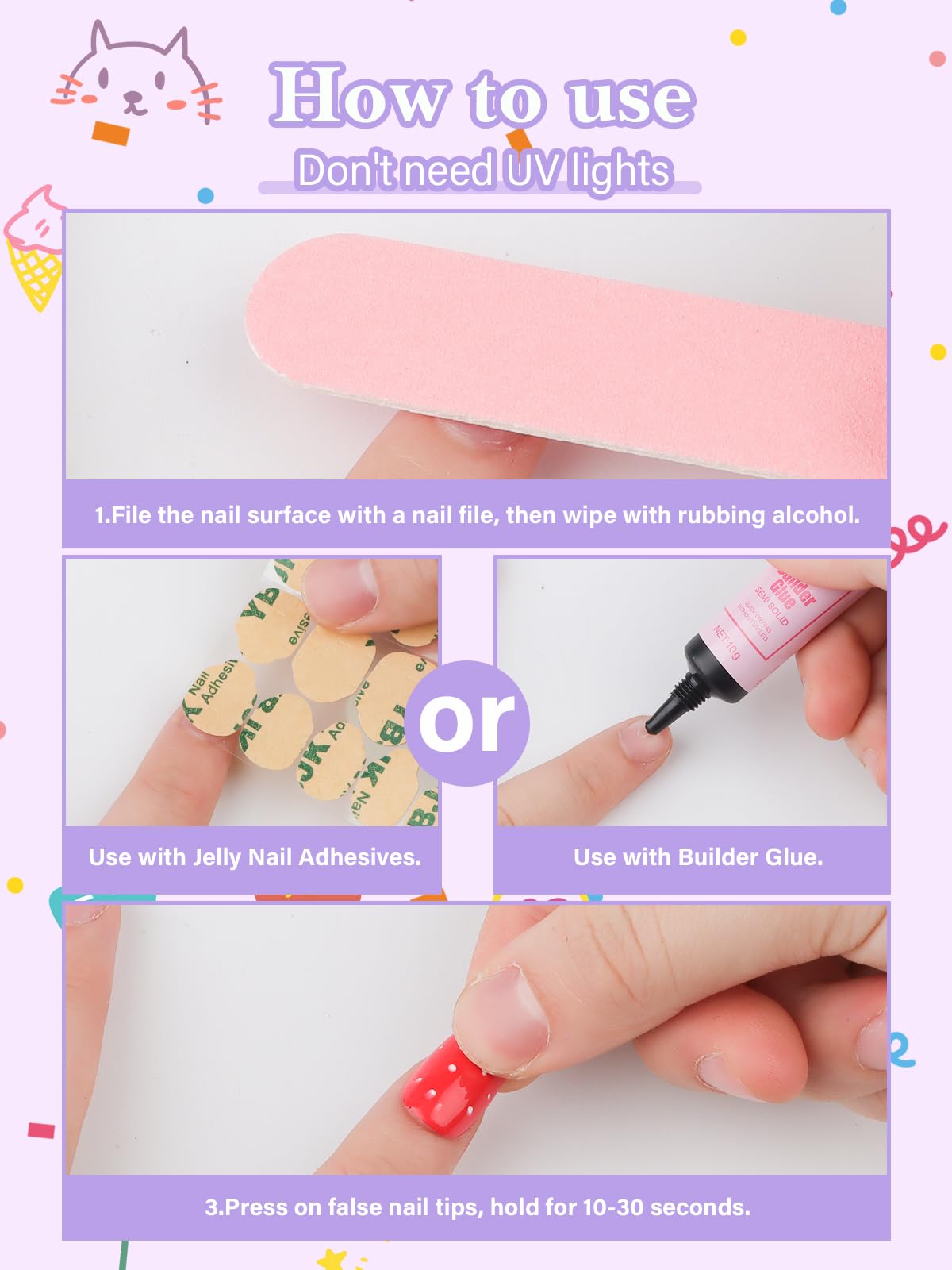 EBANKU jelly adhesives and nail builder glue displayed for quick application