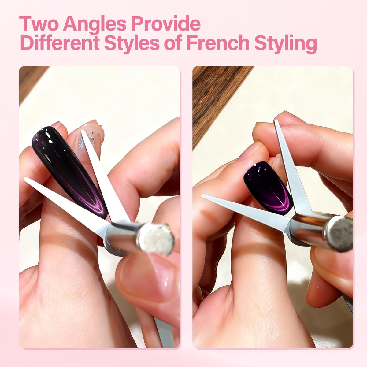 EBANKU heart-shaped black hole magnets shown producing shaped focal points for creative nails