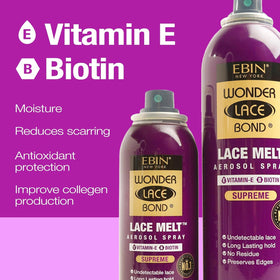EBIN NEW YORK spray mist applied to lace demonstrating even application and hold