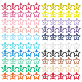 ECADY front pack of 100 star snap clips showing variety and convenience