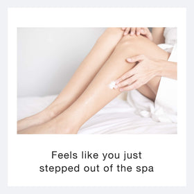 Ecco Bella applying lotion to arm demonstrating smooth hydration
