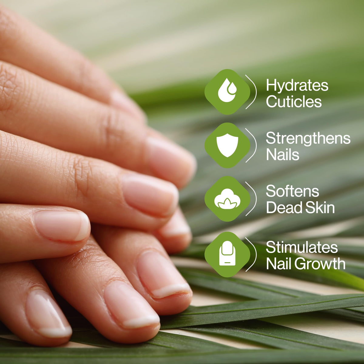 ECCO PURE applying oil to cuticle demonstrating controlled, mess-free benefit