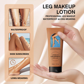 ECDMKF application before and after on legs showing natural coverage