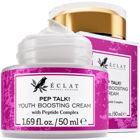 Eclat Skincare front packaging showing 50ml jar and label, clear product information benefit