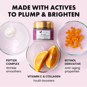 Eclat Skincare open jar close-up of creamy texture, demonstrating smooth hydrating formula