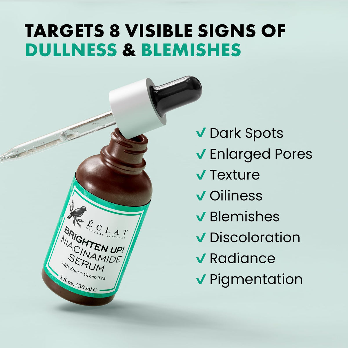 Eclat Skincare serum texture on skin showing lightweight absorbency and hydration benefit