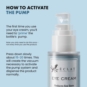 Eclat Skincare on bathroom vanity staged to suggest morning skincare ritual