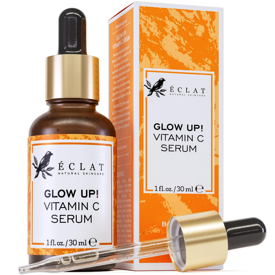 Eclat Skincare bottle front view showing formula and branding for brightening