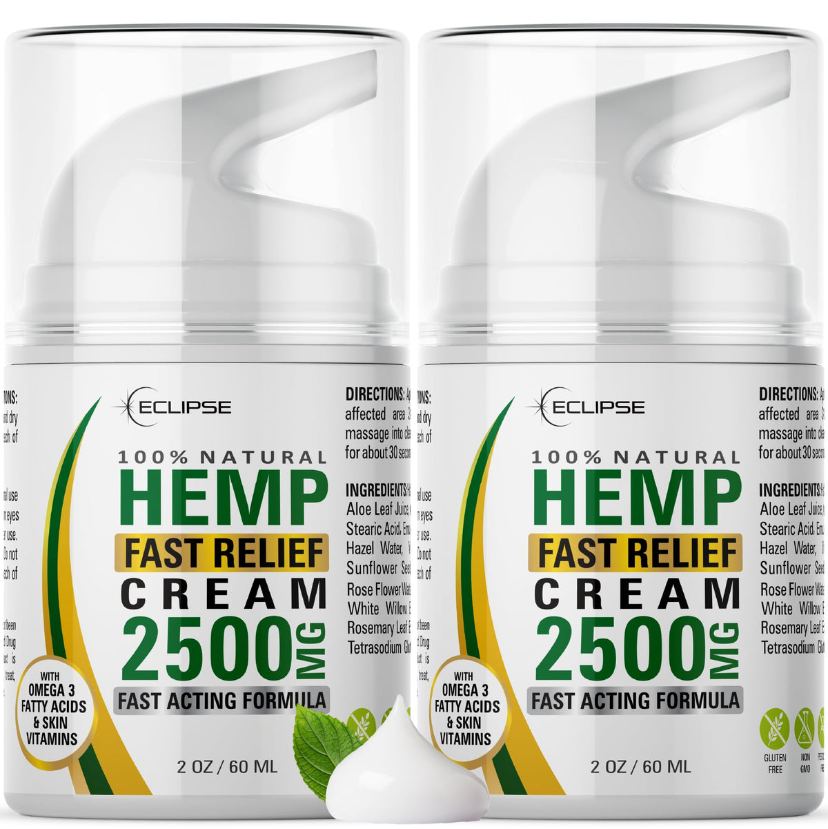 Eclipse Hemp cream front packaging showing brand and two-pack convenience