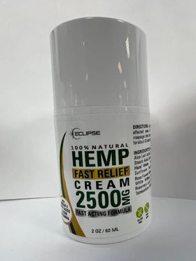 Close-up of Eclipse Hemp cream label showing made-in-USA and non-GMO details