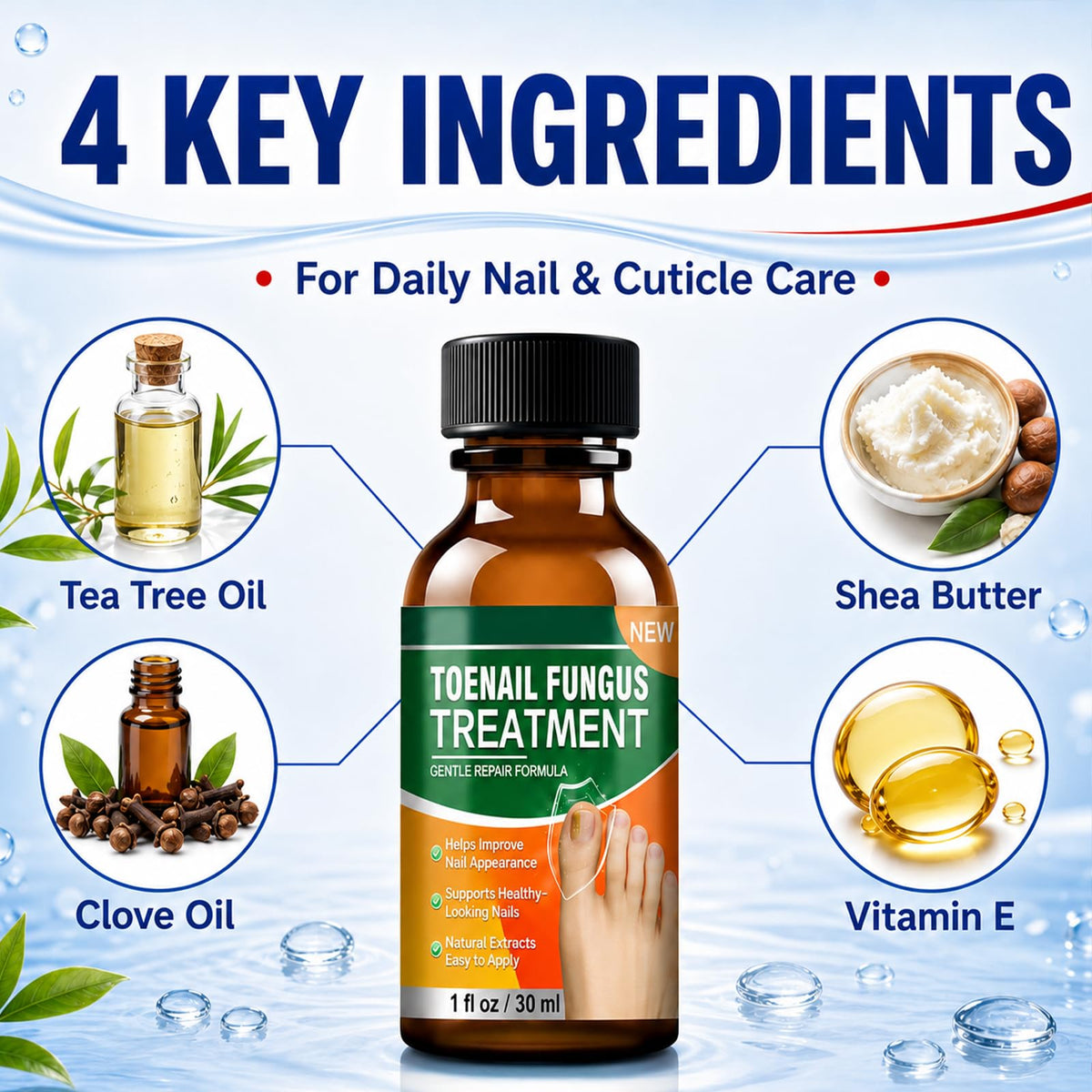 ECMOOMCE clear repair liquid on a fingernail illustrating lightweight texture