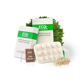 ECO Amenities front packaging showing 180-bar spa paper box and guest-ready convenience