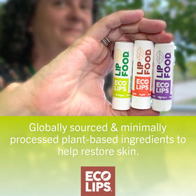 Eco Lips close-up of balm texture highlighting creamy jojoba and cocoa butter
