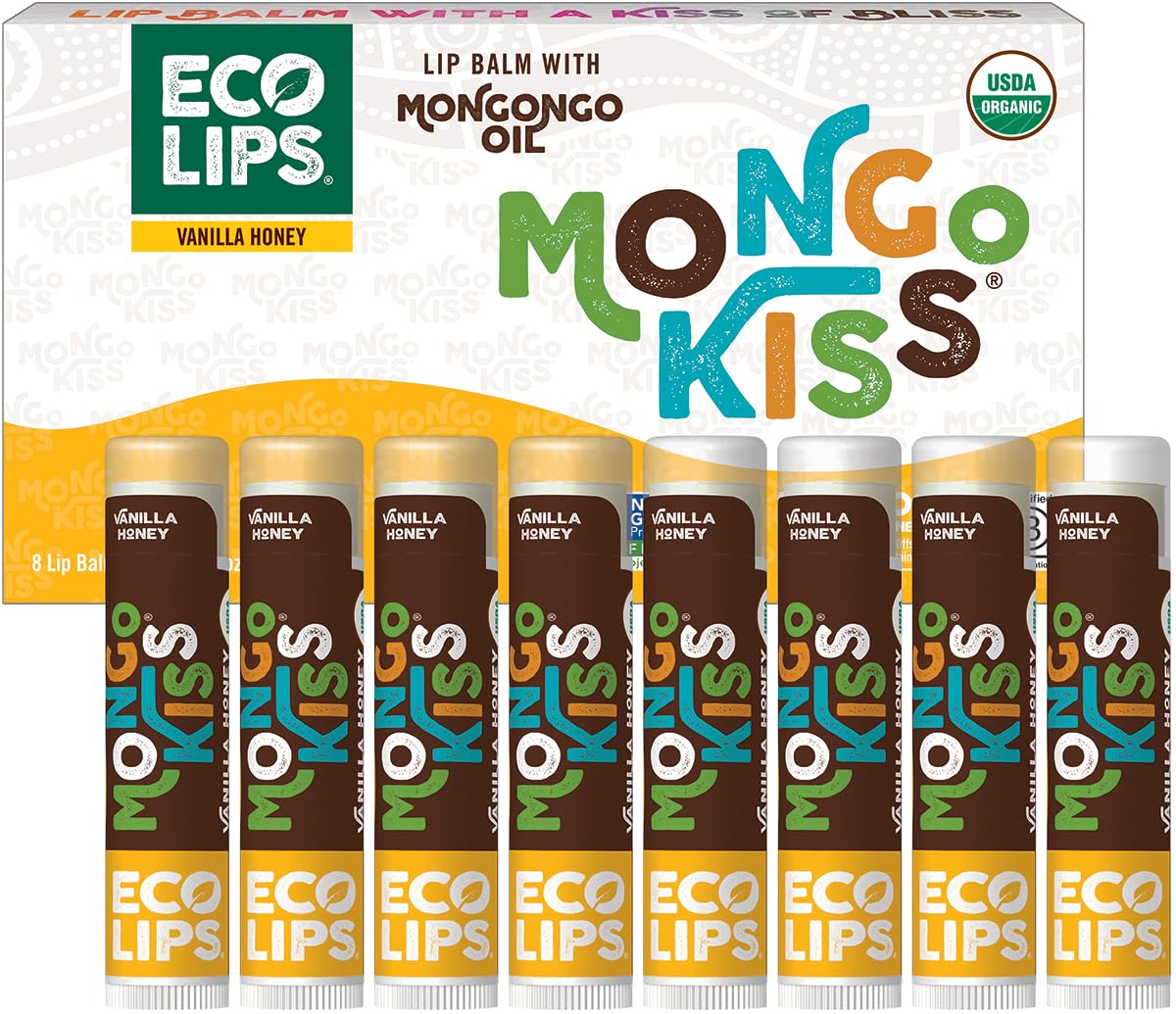 Eco Lips front packaging showing eight Honey Vanilla tubes and eco box for gifting