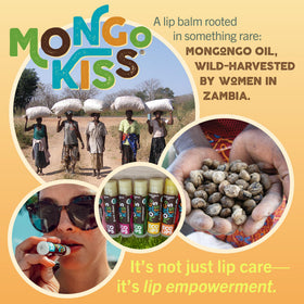 Eco Lips tube label highlighting post-consumer recycled material and eco benefit