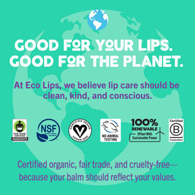 Eco Lips three-pack arranged in a lifestyle scene for everyday use
