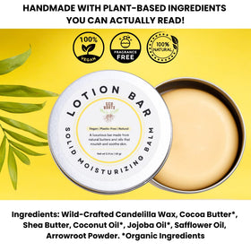 ECO ROOTS lotion bar melting on skin demonstrating quick melt and immediate hydration