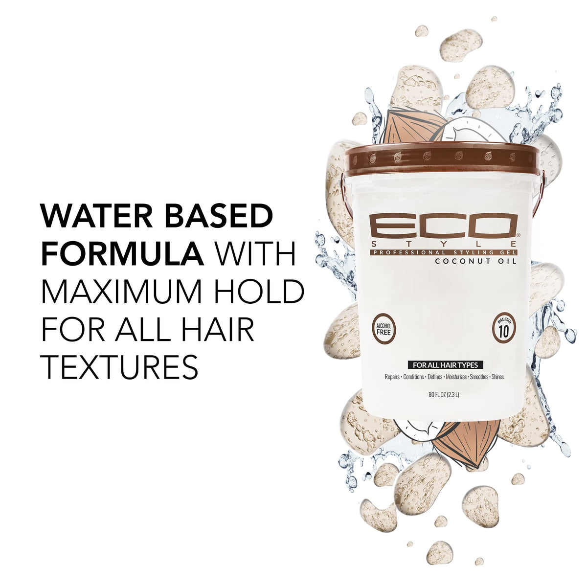 Eco Style open jar texture of gel highlighting smooth consistency