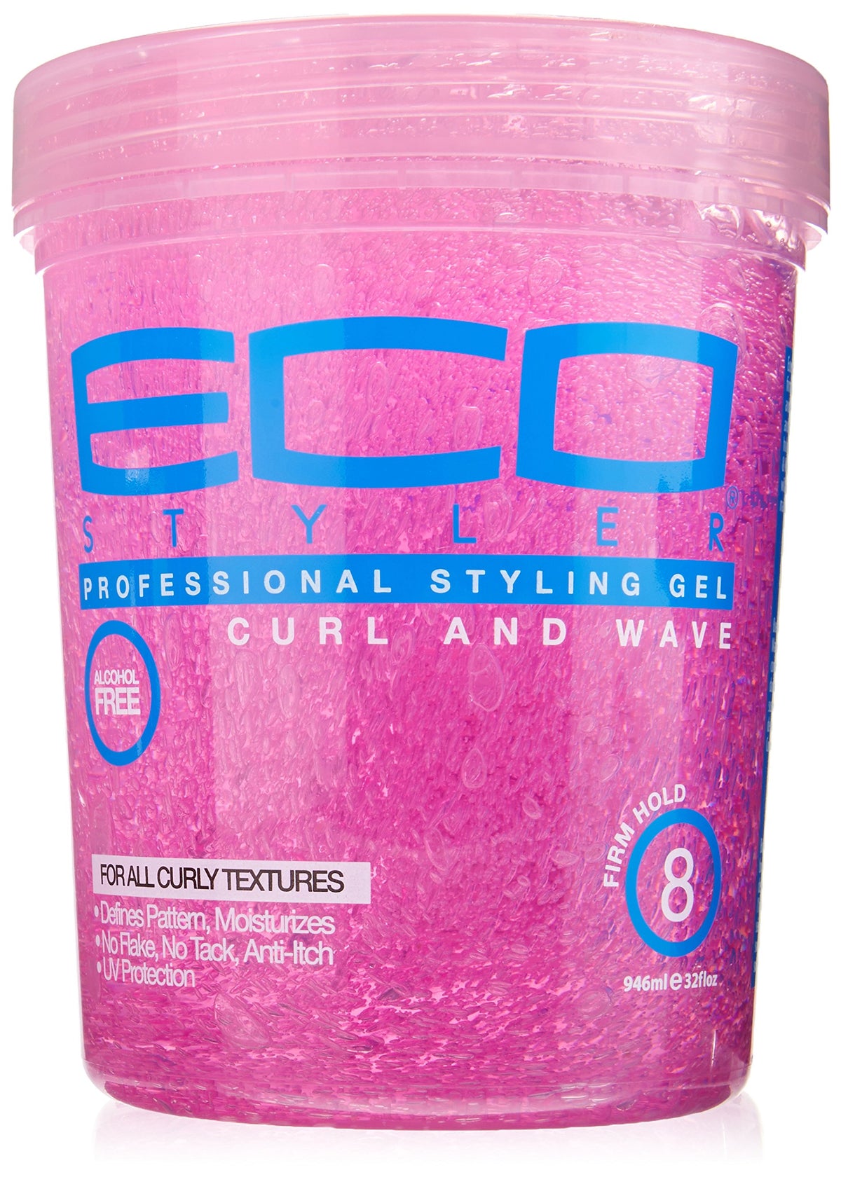 Eco Style jar front view showing label and 32 oz size for strong hold