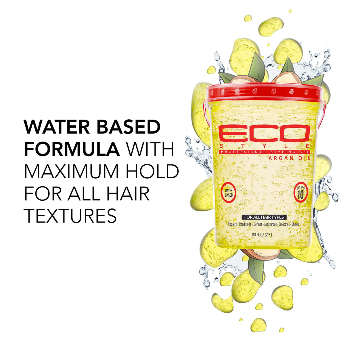 Eco Style gel close-up texture highlighting smooth, non-greasy shine