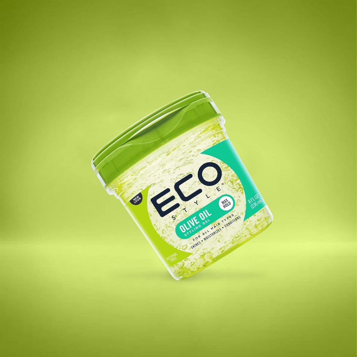 Eco Style label closeup highlighting olive oil ingredient and manufacturing details
