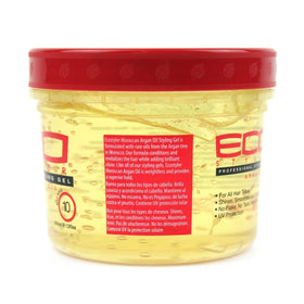 Eco Styler argan oil texture close-up highlighting smooth gel and shine