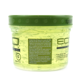 ECCO Eco Styler gel close-up texture with olive oil sheen for smooth hold