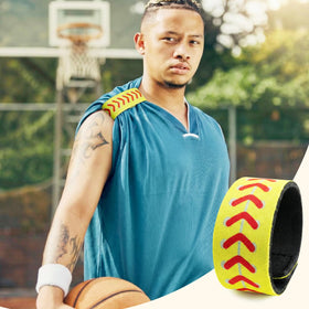 EcoBrisa paired bands laid flat showing two-tone design for visibility