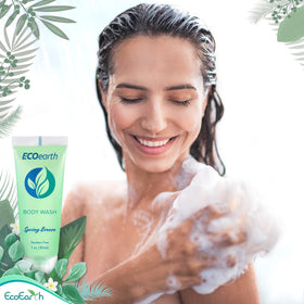 EcoEarth body wash lather close-up showing gentle foam and effective cleansing