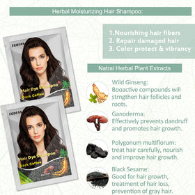 ECOFAN application on dry hair demonstrating simple no-mess use and even dyeing benefit