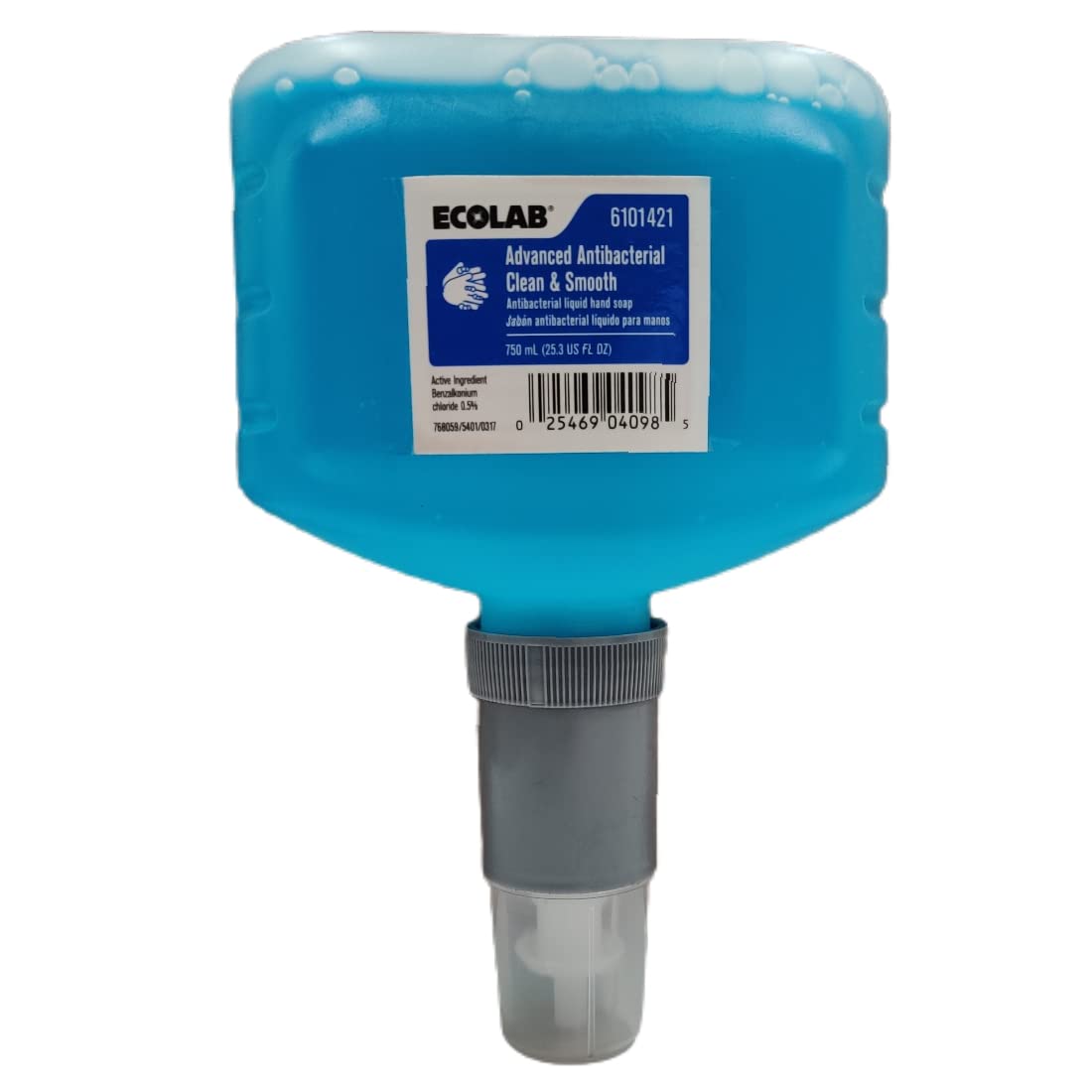 Ecolab front view of 750 ml bottle showing label and capacity for quick identification