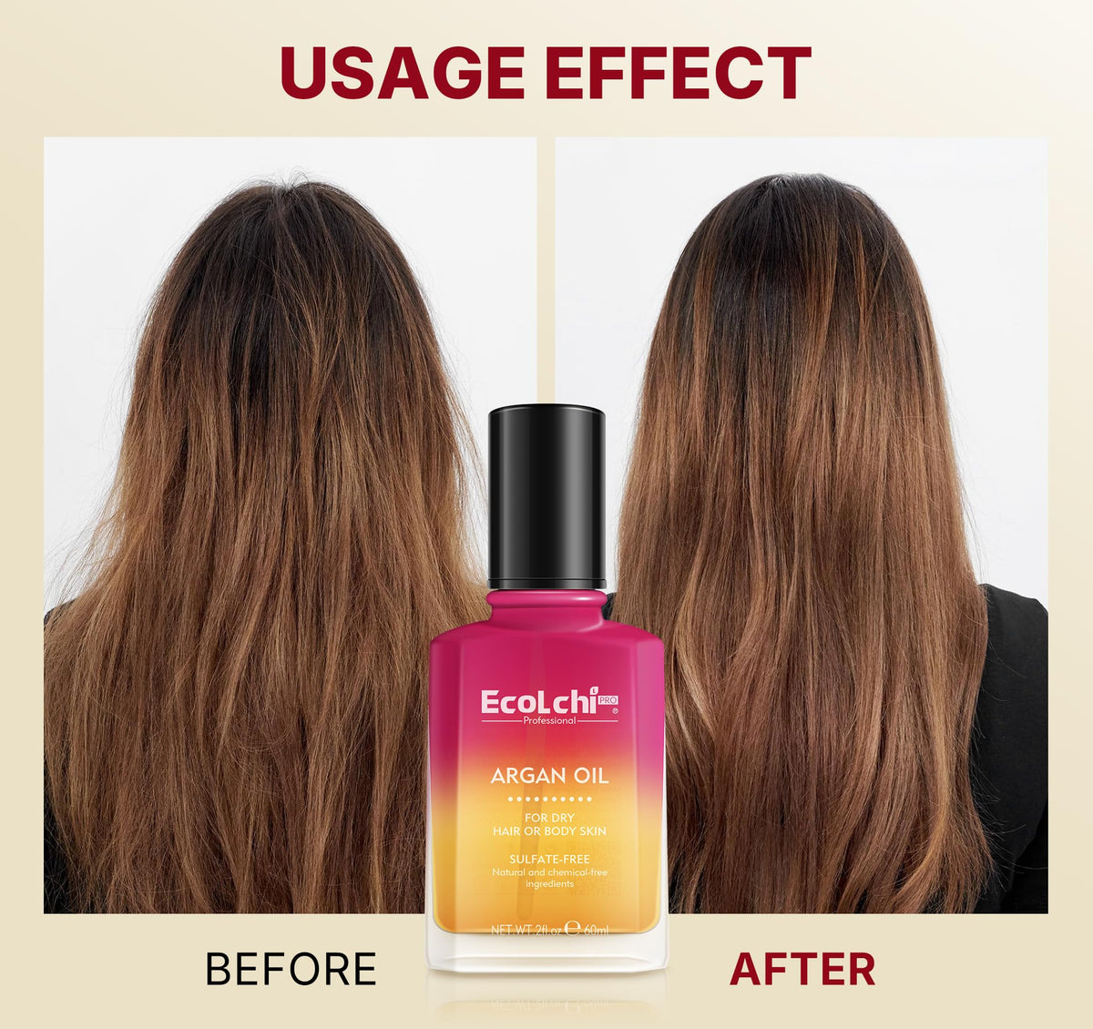 ECOLCHIPRO ingredient label with cold‑pressed and Vitamin E benefits