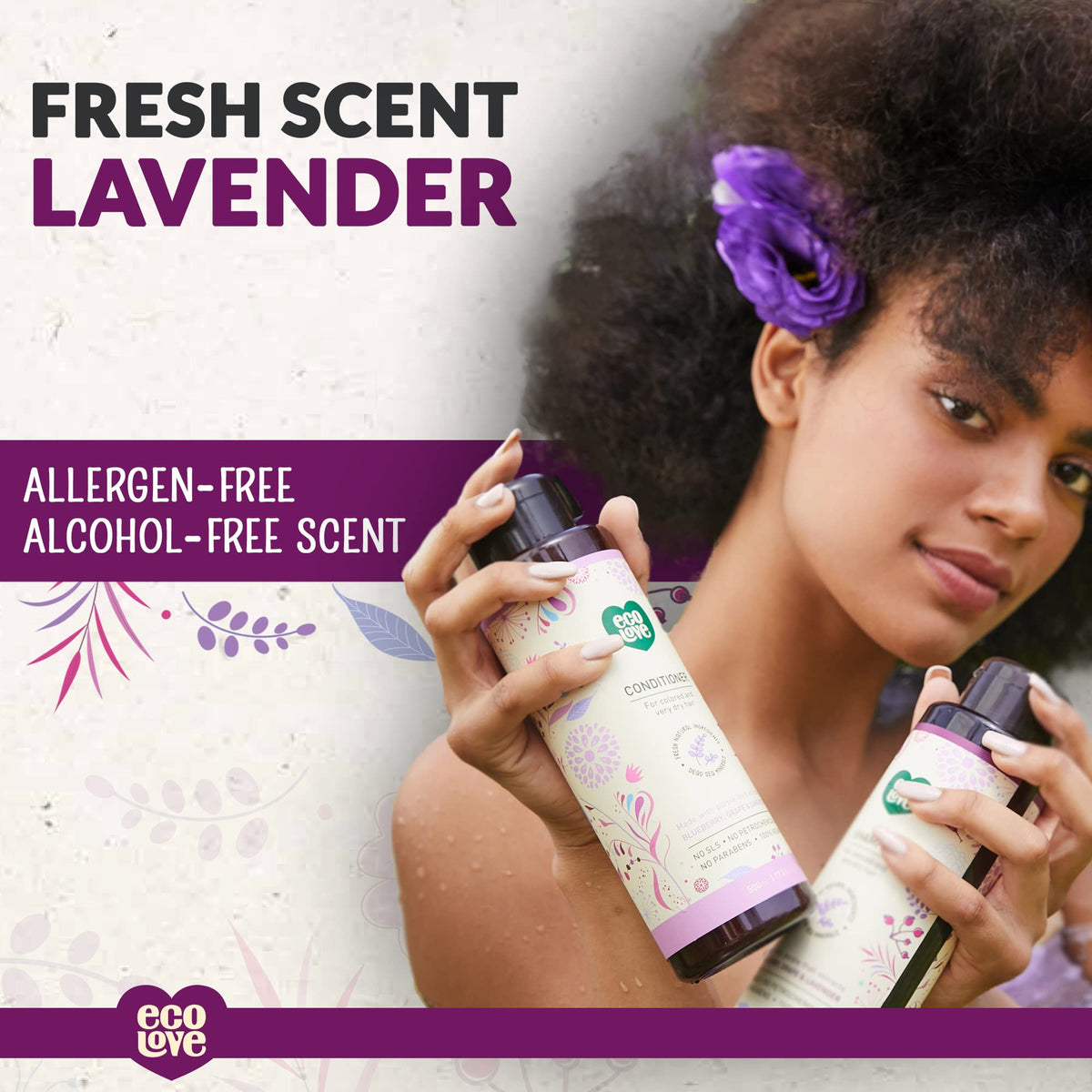 ecoLove ingredient label highlighting natural extracts and minerals