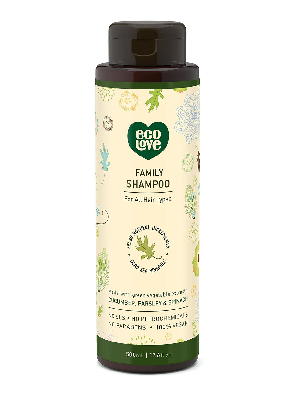 ecoLove front bottle view showing clean label and family-friendly design benefit gentle care