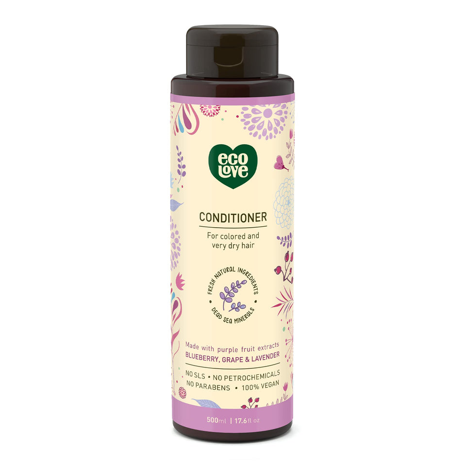 ecoLove front packaging showing lavender conditioner and benefits