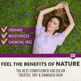 ecoLove conditioner applied to hair in salon-style for detangling