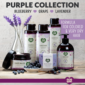 ecoLove blueberries grapes and lavender botanicals illustrating antioxidant support