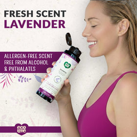ecoLove bottle in shower setting demonstrating everyday use benefit