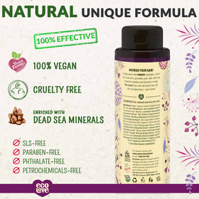 ecoLove label close-up highlighting natural ingredients and vegan promise