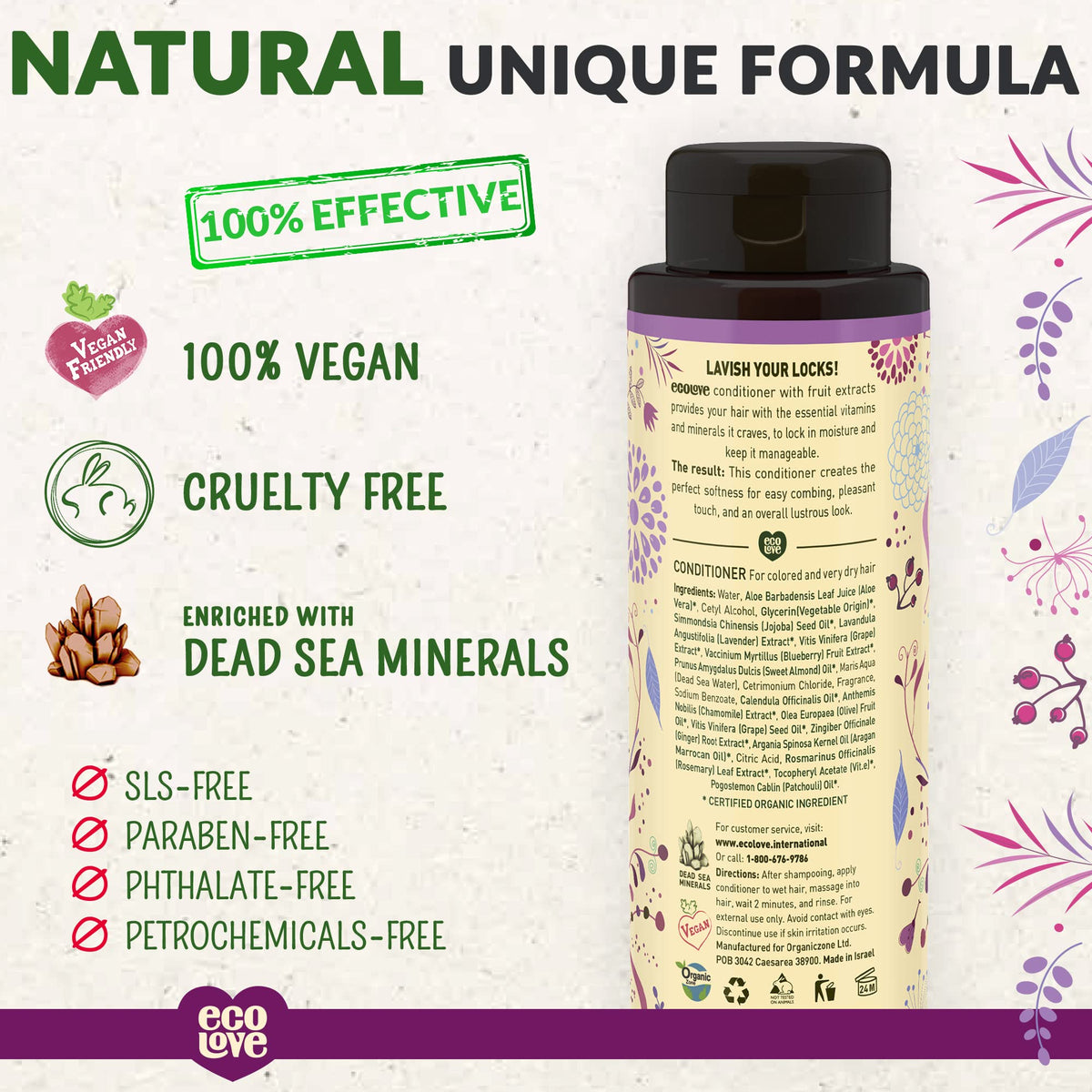 ecoLove creamy conditioner texture on palm for smooth application
