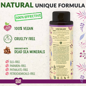 ecoLove creamy conditioner texture on palm for smooth application