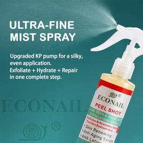 Econail bottle on bathroom shelf implying convenient daily body care use